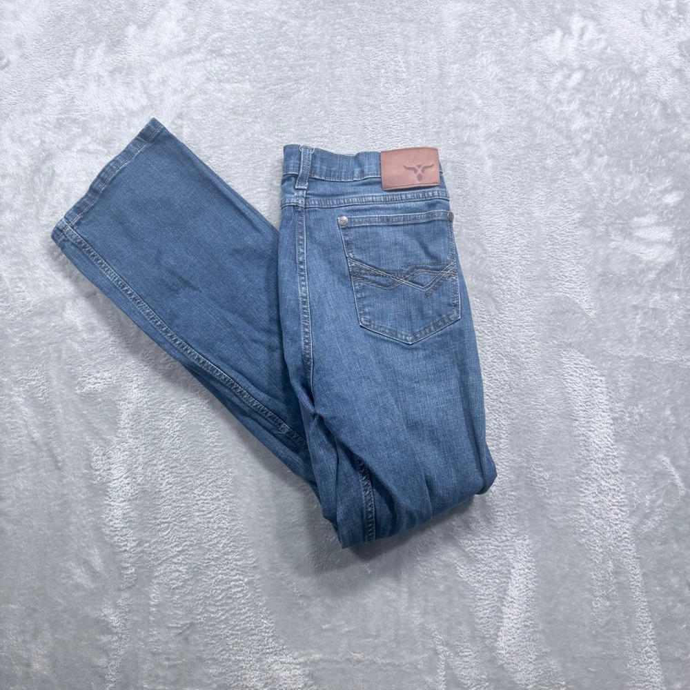 Wrangler 20X Jeans Mens 33x34 Blue Straight Leg Medium Wash Stretch Denim